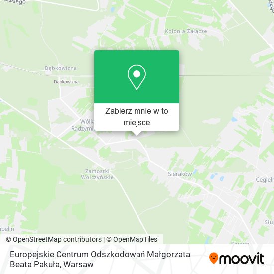 Mapa Europejskie Centrum Odszkodowań Małgorzata Beata Pakuła