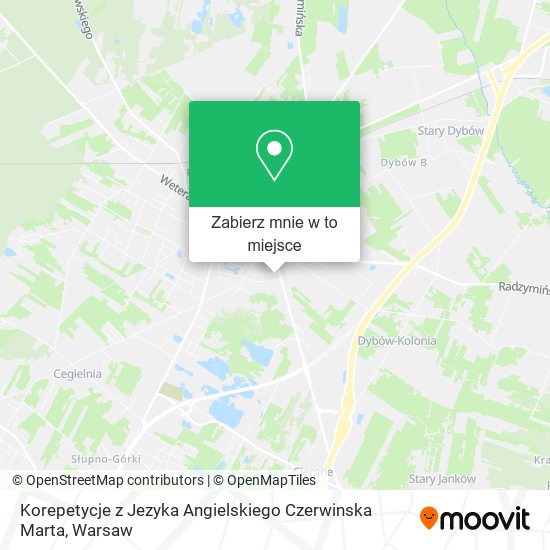 Mapa Korepetycje z Jezyka Angielskiego Czerwinska Marta