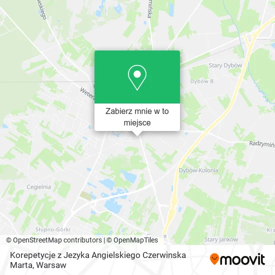 Mapa Korepetycje z Jezyka Angielskiego Czerwinska Marta
