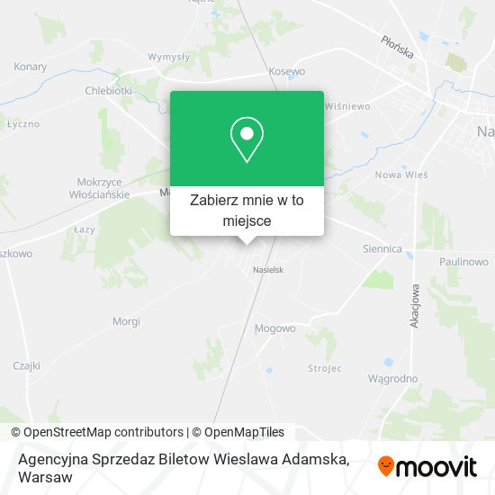 Mapa Agencyjna Sprzedaz Biletow Wieslawa Adamska