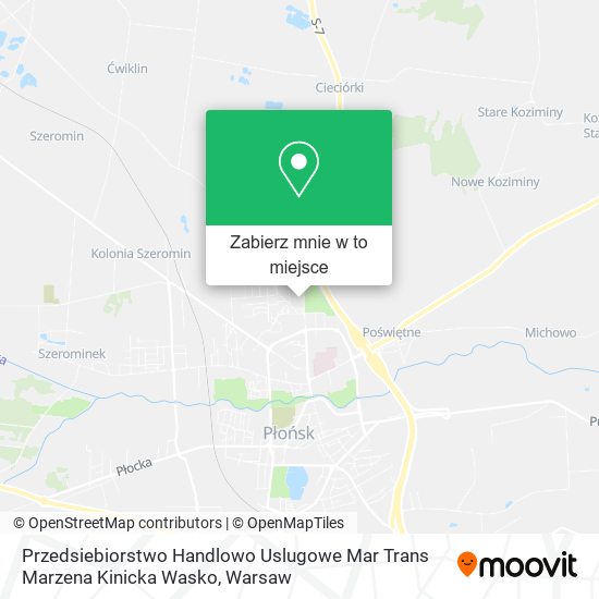 Mapa Przedsiebiorstwo Handlowo Uslugowe Mar Trans Marzena Kinicka Wasko