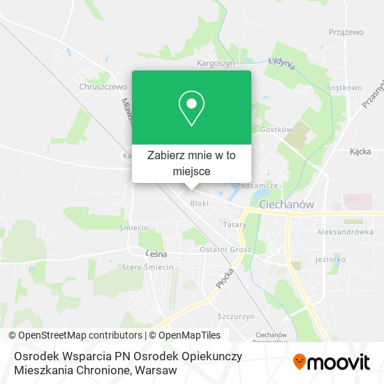 Mapa Osrodek Wsparcia PN Osrodek Opiekunczy Mieszkania Chronione