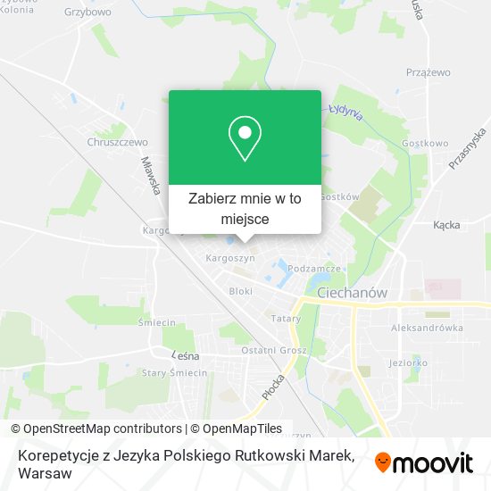 Mapa Korepetycje z Jezyka Polskiego Rutkowski Marek