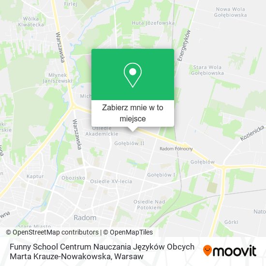 Mapa Funny School Centrum Nauczania Języków Obcych Marta Krauze-Nowakowska