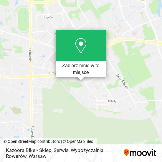 Mapa Kazoora Bike - Sklep, Serwis, Wypożyczalnia Rowerów