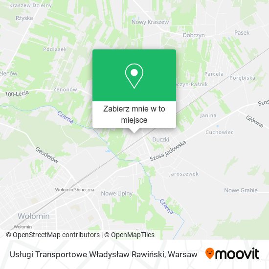 Mapa Usługi Transportowe Władysław Rawiński