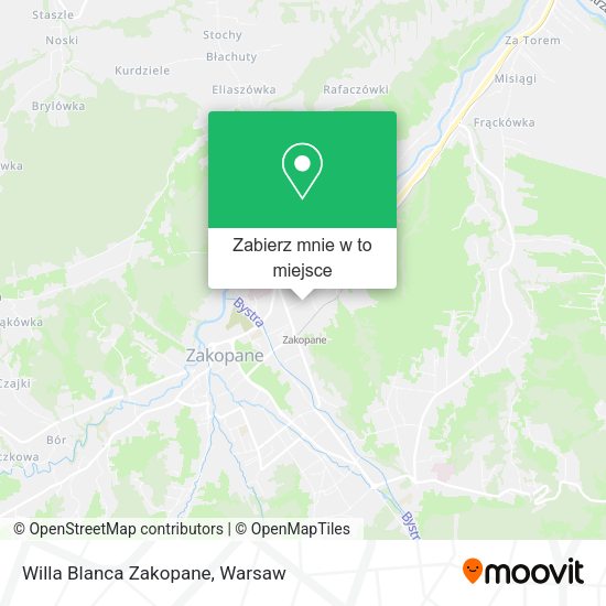 Mapa Willa Blanca Zakopane