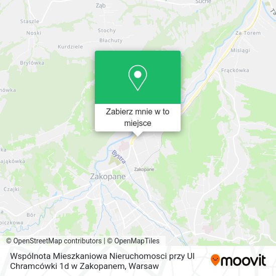 Mapa Wspólnota Mieszkaniowa Nieruchomosci przy Ul Chramcówki 1d w Zakopanem