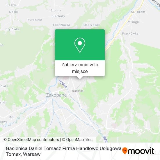 Mapa Gąsienica Daniel Tomasz Firma Handlowo Usługowa Tomex