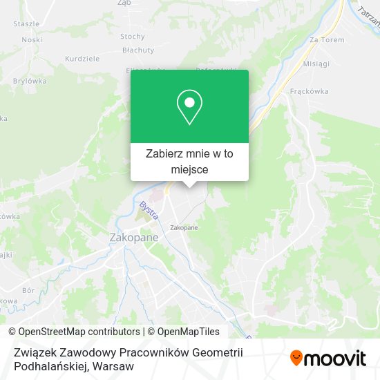 Mapa Związek Zawodowy Pracowników Geometrii Podhalańskiej