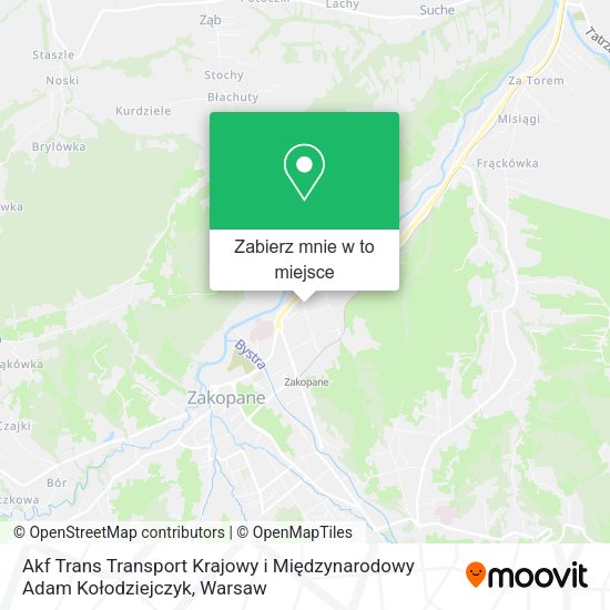 Mapa Akf Trans Transport Krajowy i Międzynarodowy Adam Kołodziejczyk