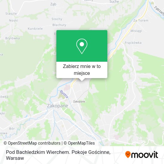 Mapa Pod Bachledzkim Wierchem. Pokoje Gościnne