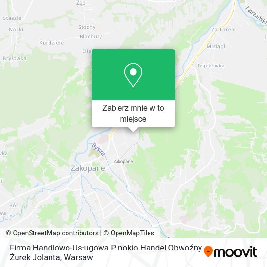 Mapa Firma Handlowo-Usługowa Pinokio Handel Obwoźny Żurek Jolanta