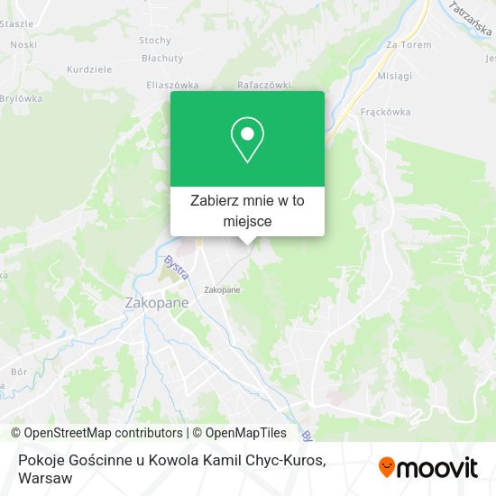 Mapa Pokoje Gościnne u Kowola Kamil Chyc-Kuros