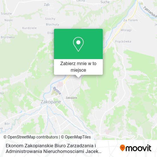 Mapa Ekonom Zakopianskie Biuro Zarzadzania i Administrowania Nieruchomosciami Jacek Krzysciak