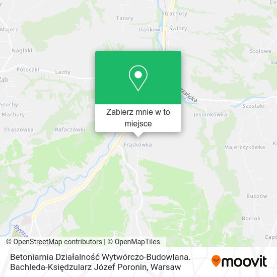 Mapa Betoniarnia Działalność Wytwórczo-Budowlana. Bachleda-Księdzularz Józef Poronin