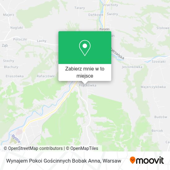 Mapa Wynajem Pokoi Gościnnych Bobak Anna