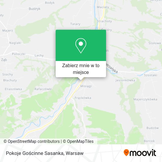 Mapa Pokoje Gościnne Sasanka