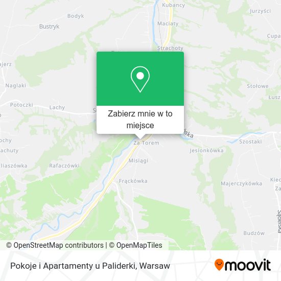 Mapa Pokoje i Apartamenty u Paliderki