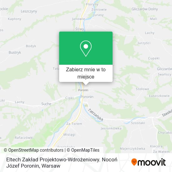 Mapa Eltech Zakład Projektowo-Wdrożeniowy. Nocoń Józef Poronin