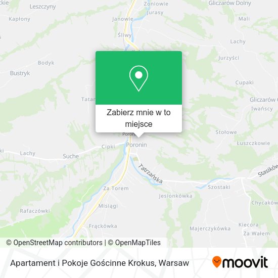 Mapa Apartament i Pokoje Gościnne Krokus