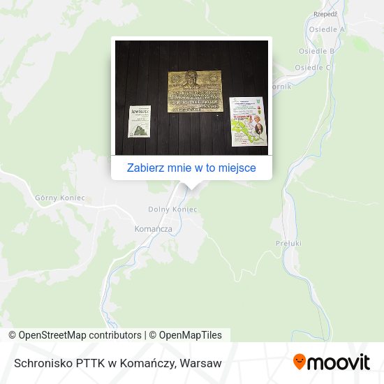 Mapa Schronisko PTTK w Komańczy