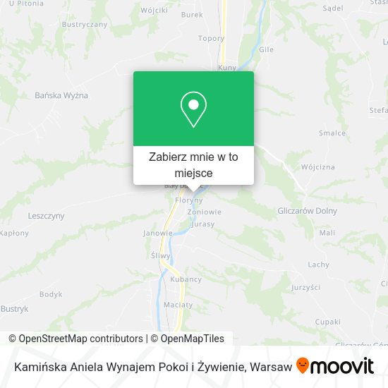 Mapa Kamińska Aniela Wynajem Pokoi i Żywienie