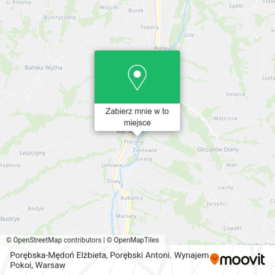 Mapa Porębska-Mędoń Elżbieta, Porębski Antoni. Wynajem Pokoi