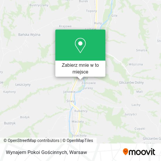 Mapa Wynajem Pokoi Gościnnych