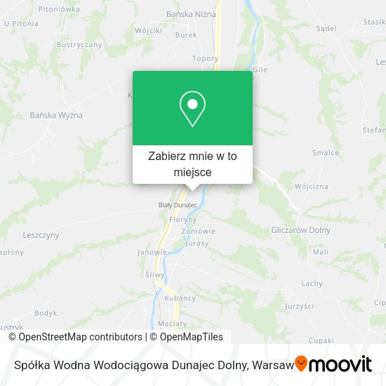 Mapa Spółka Wodna Wodociągowa Dunajec Dolny