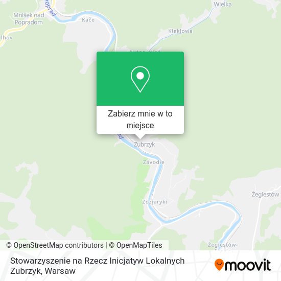 Mapa Stowarzyszenie na Rzecz Inicjatyw Lokalnych Zubrzyk