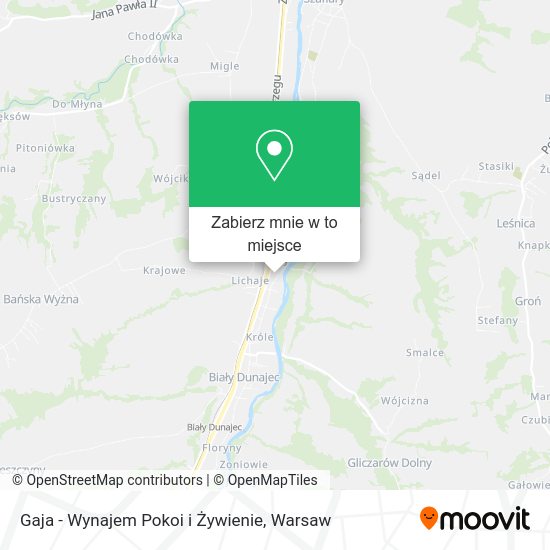 Mapa Gaja - Wynajem Pokoi i Żywienie