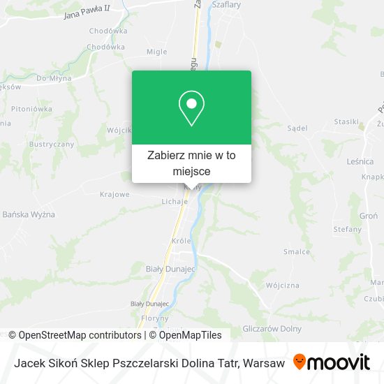 Mapa Jacek Sikoń Sklep Pszczelarski Dolina Tatr