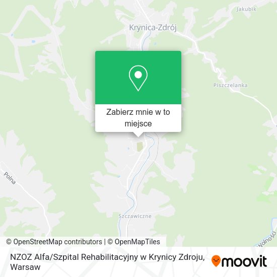 Mapa NZOZ Alfa / Szpital Rehabilitacyjny w Krynicy Zdroju