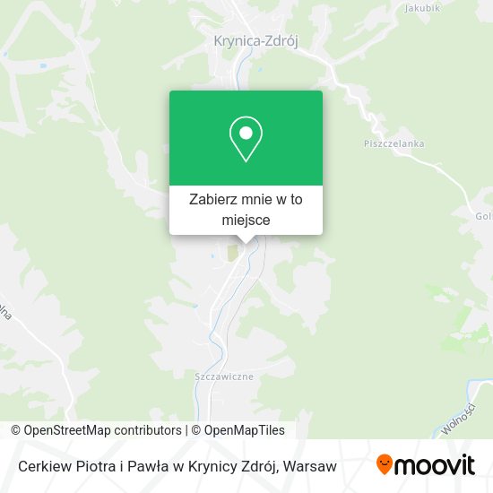 Mapa Cerkiew Piotra i Pawła w Krynicy Zdrój