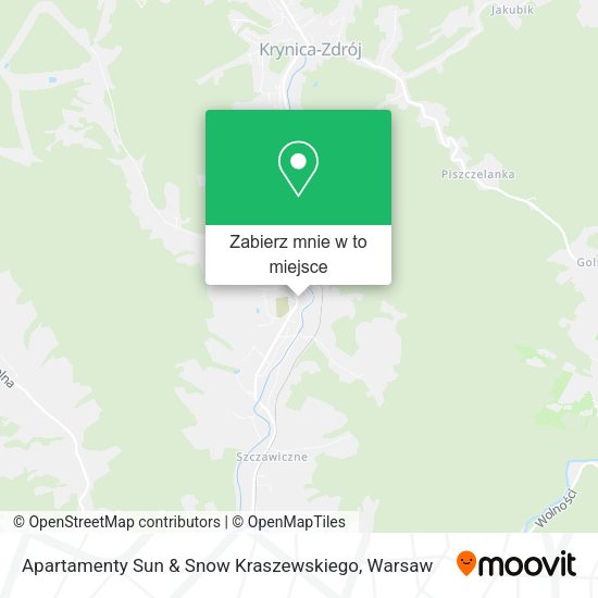 Mapa Apartamenty Sun & Snow Kraszewskiego