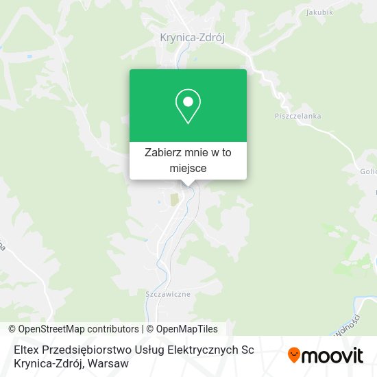 Mapa Eltex Przedsiębiorstwo Usług Elektrycznych Sc Krynica-Zdrój