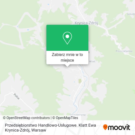 Mapa Przedsiębiorstwo Handlowo-Usługowe. Klatt Ewa Krynica-Zdrój