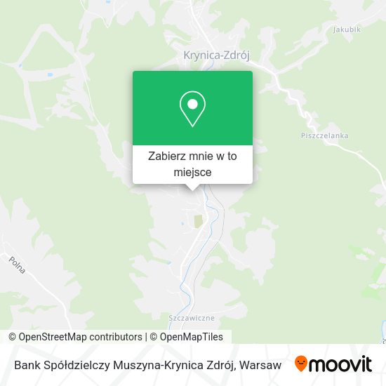 Mapa Bank Spółdzielczy Muszyna-Krynica Zdrój