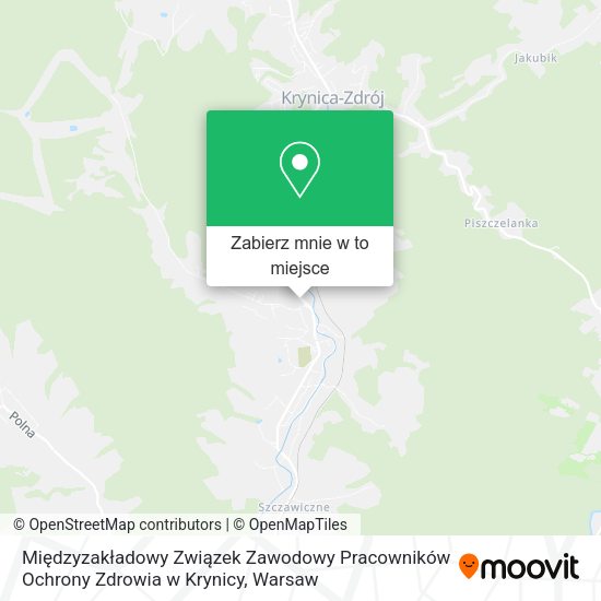 Mapa Międzyzakładowy Związek Zawodowy Pracowników Ochrony Zdrowia w Krynicy