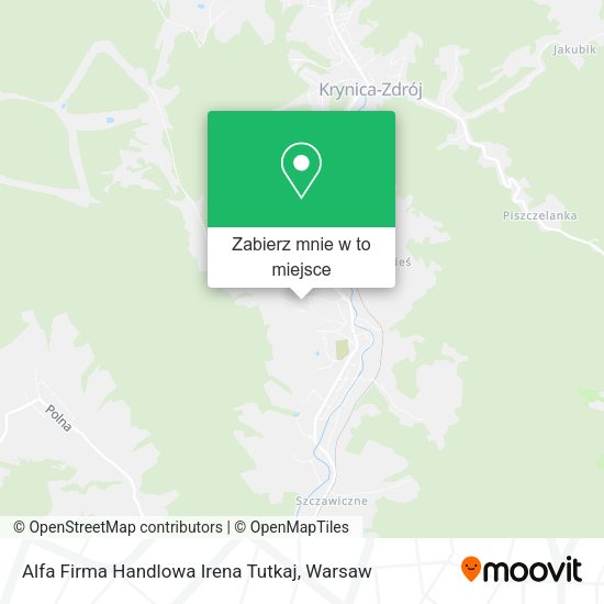 Mapa Alfa Firma Handlowa Irena Tutkaj