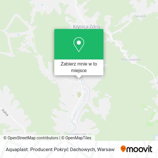 Mapa Aquaplast. Producent Pokryć Dachowych