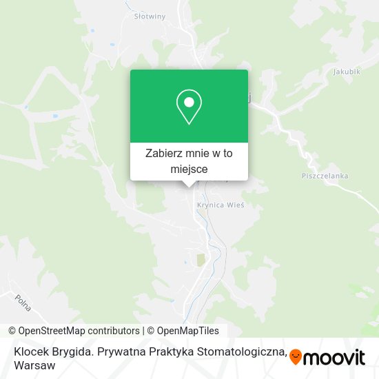 Mapa Klocek Brygida. Prywatna Praktyka Stomatologiczna