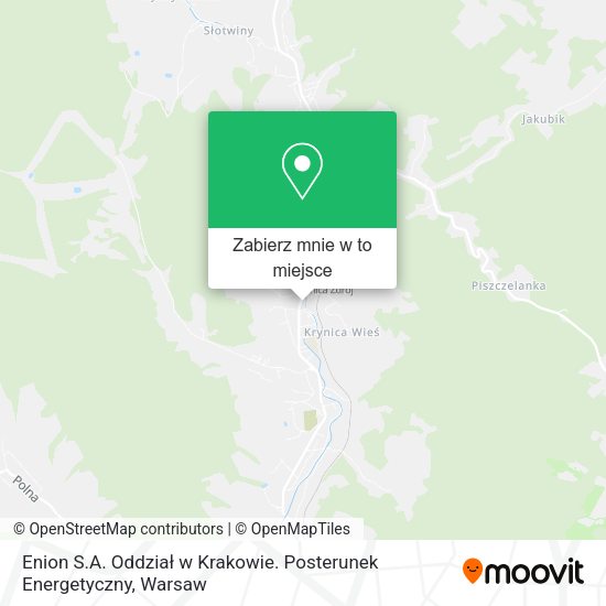 Mapa Enion S.A. Oddział w Krakowie. Posterunek Energetyczny