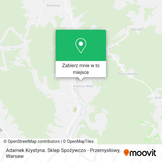 Mapa Adamek Krystyna. Sklep Spożywczo - Przemysłowy