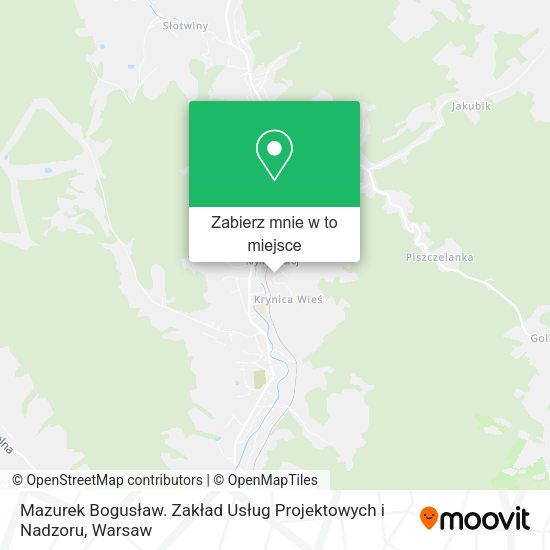 Mapa Mazurek Bogusław. Zakład Usług Projektowych i Nadzoru