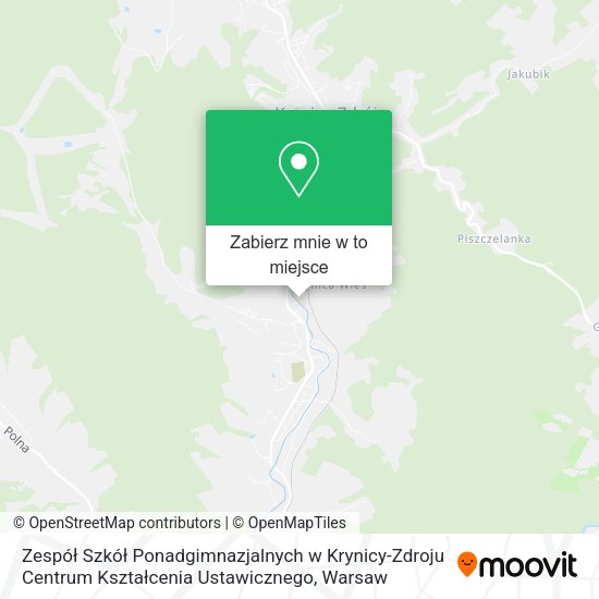 Mapa Zespół Szkół Ponadgimnazjalnych w Krynicy-Zdroju Centrum Kształcenia Ustawicznego