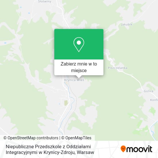 Mapa Niepubliczne Przedszkole z Oddziałami Integracyjnymi w Krynicy-Zdroju