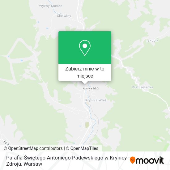 Mapa Parafia Świętego Antoniego Padewskiego w Krynicy - Zdroju