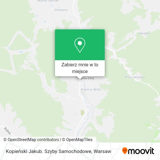 Mapa Kopieński Jakub. Szyby Samochodowe